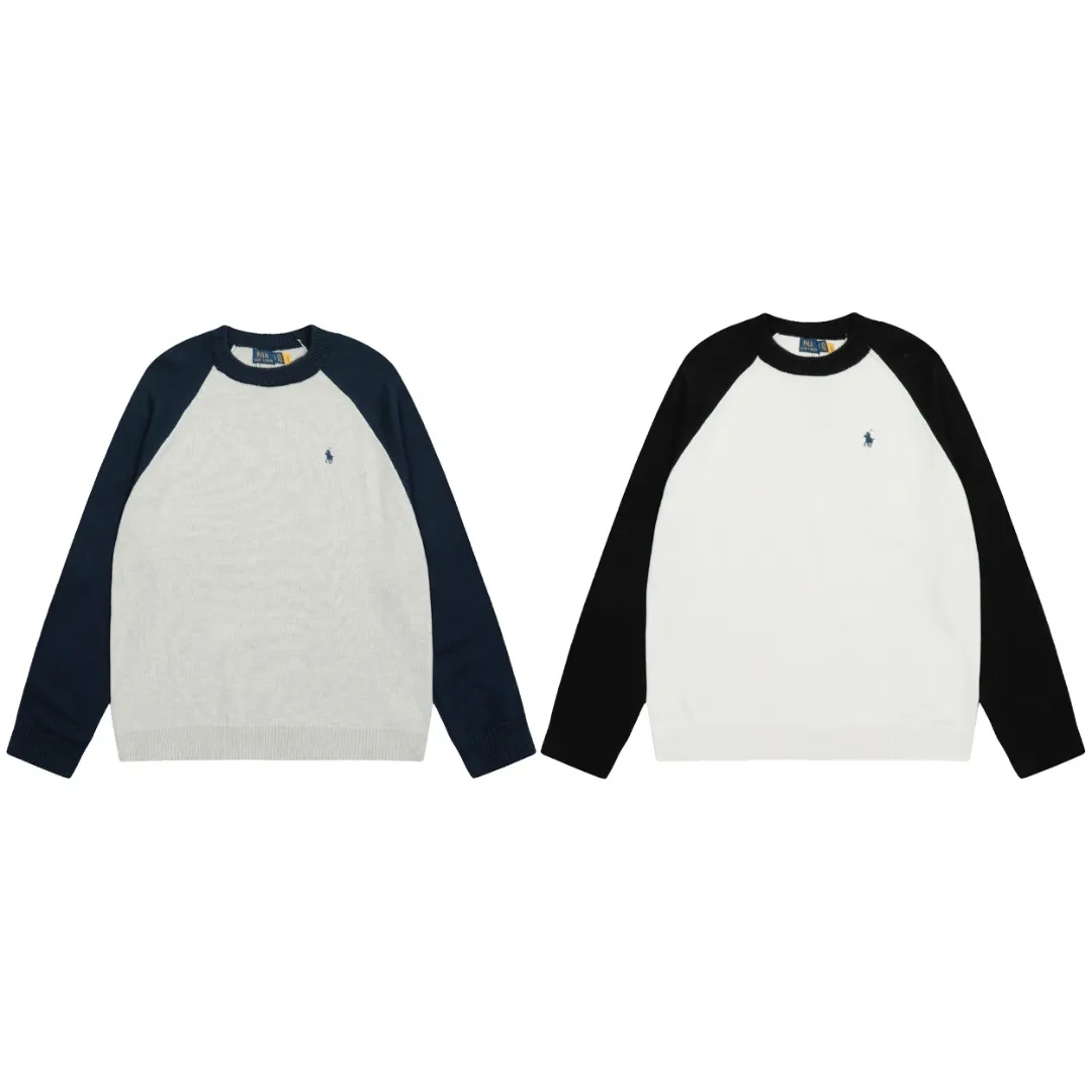 P220 Top quality" Style number: DS017# (not off the shelves all year round) [Ralph Lauren round neck pullover color block pony embroidery logo knitted sweater] ✅Ralph Lauren Ralph Lauren color block raglan contrasting basic style autumn and winter sweaters for men and women ✅Main supply platform live broadcast Wholesale entity Replenish when out of stock Not off the shelf ✅ZP quality 1:1 version Scan the code to enter the GF website Counter quality ✅Detailed quality The only one in Guangzhou Imported quality cotton yarn, focusing on high-end, cost-effective, good quality needless to say. ✅Restore the original version. The maximum size can be worn up to 190 pounds. Loose, comfortable and stress-free. ✅The upper body is simple and easy to match. A must-have item for ootd. Good-looking clothes are never picky. A must-have in the wardrobe of couples. Size: S-XL. Color: black with beige and white, navy blue with gray.